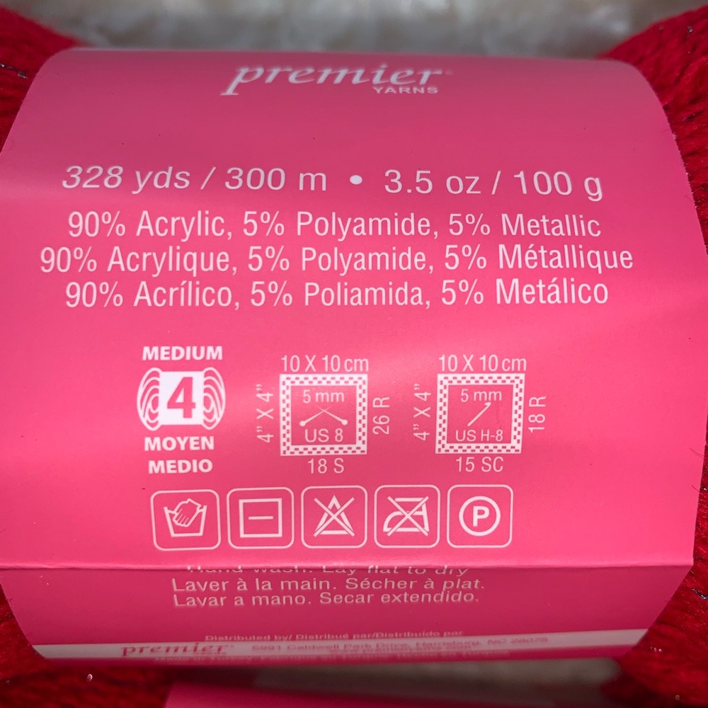 Isaac Mizrahi Craft Premier Yarn - SET OF 3 - 328yds Ea Imperial Color Red… - Picture 2 of 3